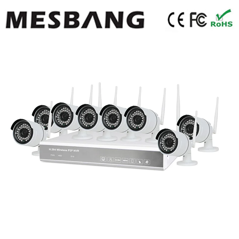 

Mesbang 720P 8ch security camera system wireless P2P plug and play free shipping by Fedex DHL