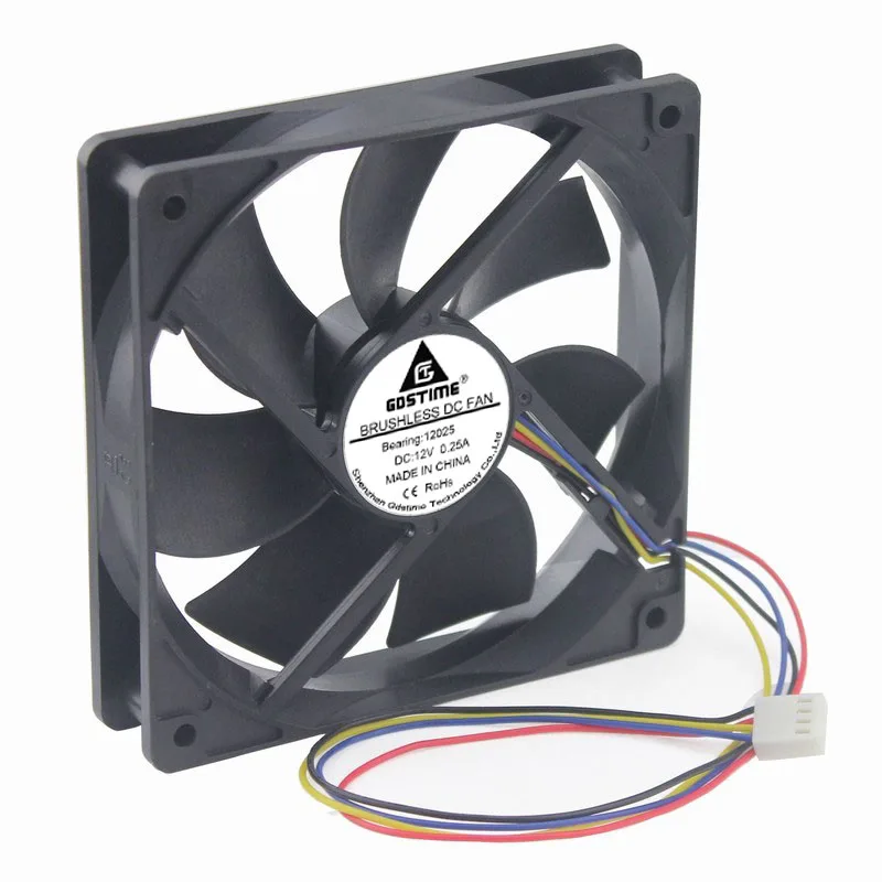 Gdstime 10 шт. 120 мм x 25 4Pin PWM FG 4 провода DC 12 В подшипник жидкости 12025 тихий кулер см CPU