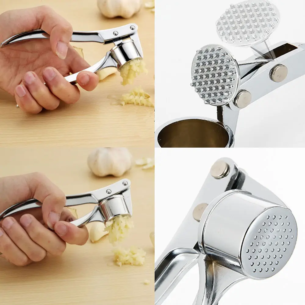 1PC New Hot Fashion Zinc Alloy Garlic Press Crusher Squeezer Masher