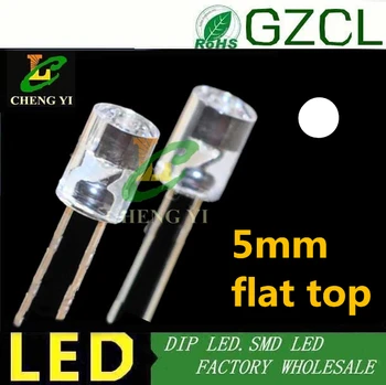

Ultra brightness 5mm WHITE dip led without fringe 3.0-3.5V FLAT TOP DIP LED free shipping