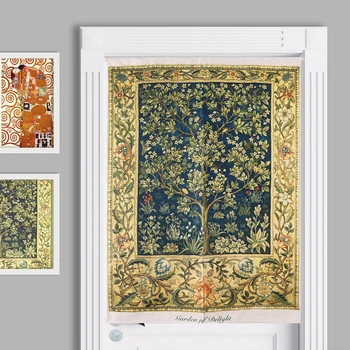 

New Linen NOREN Japanese Style Door Simple Style Vintage Floral Printed Tapestry 85x120cm/85x90cm