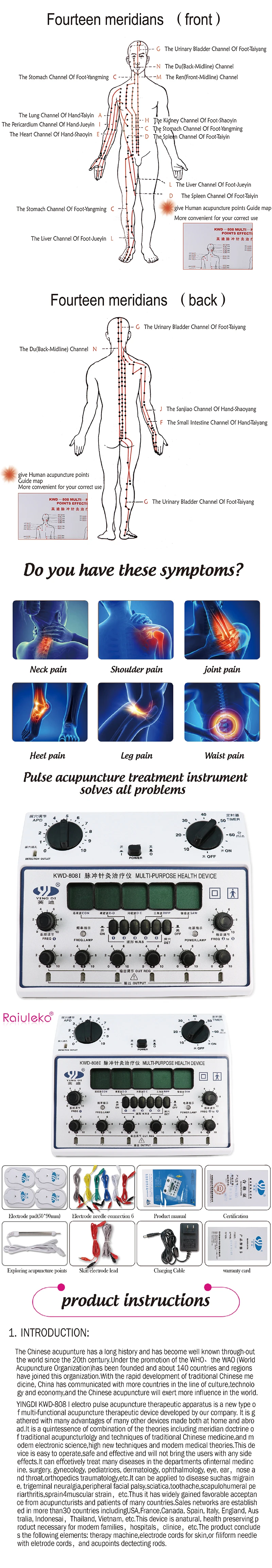 6 каналов электростимулятор мышц Пульс Tens акупунктурная терапия оборудование Цифровой Меридиан массажер для тела жиросжигатель+ 4 подушечки