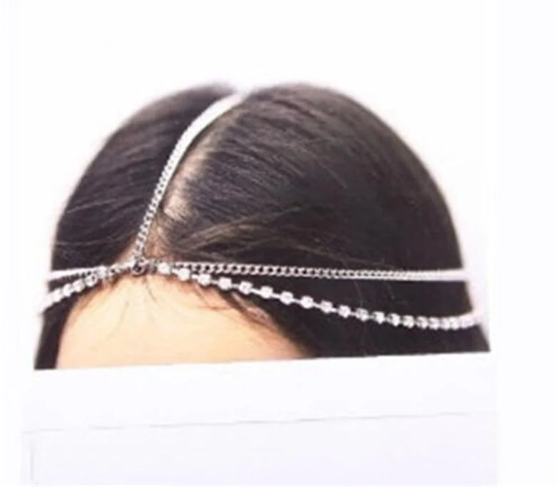 Индийские богемные цепочки на голову, золотые металлические кисточки, стразы, украшения для волос для женщин, вечерние, свадебные аксессуары для волос, головной убор