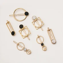 1 шт. минимализм геометрические металлические шпильки круглые прямоугольные формы акриловые зажимы для волос для женщин девочек аксессуары для укладки волос