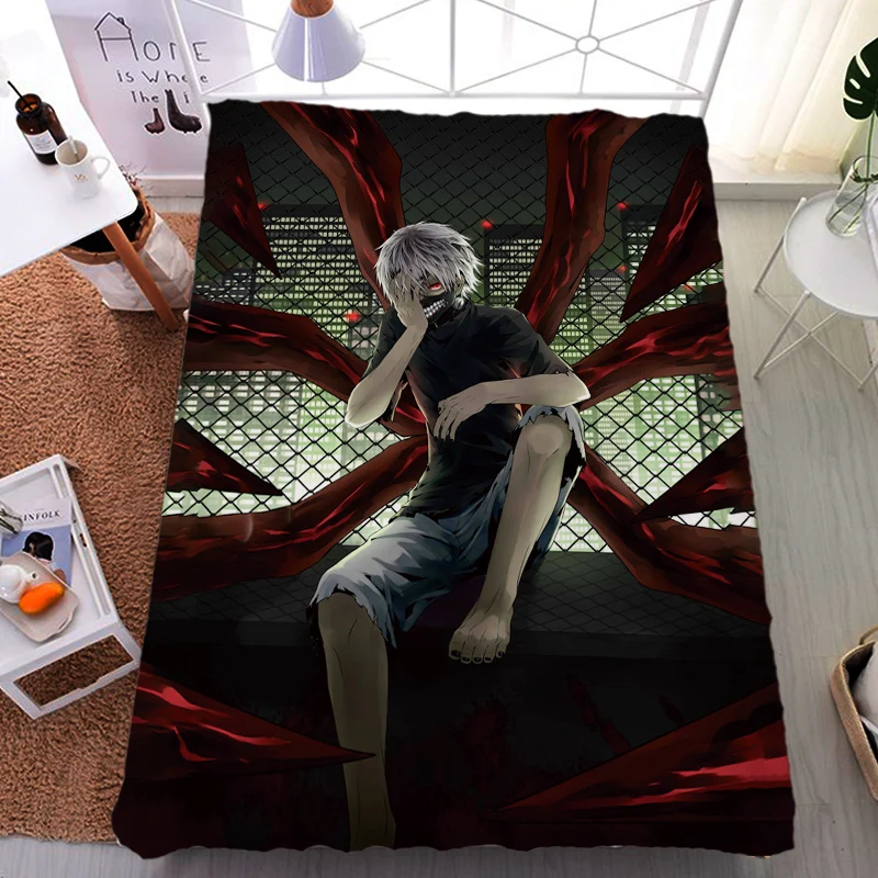Обновление августа японское аниме Токийский Гуль Kaneki Кен& Kirishima Toka постельное белье из молочного волокна и фланелевое одеяло летнее одеяло 150x200 - Цвет: 2