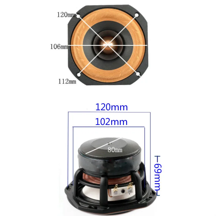 Tenghong 1 шт. 4 дюйма книжная полка аудио динамик 4Ohm 8Ohm 30 Вт HIFI ВЧ Средний бас громкий динамик Настольный динамик алюминиевая рамка