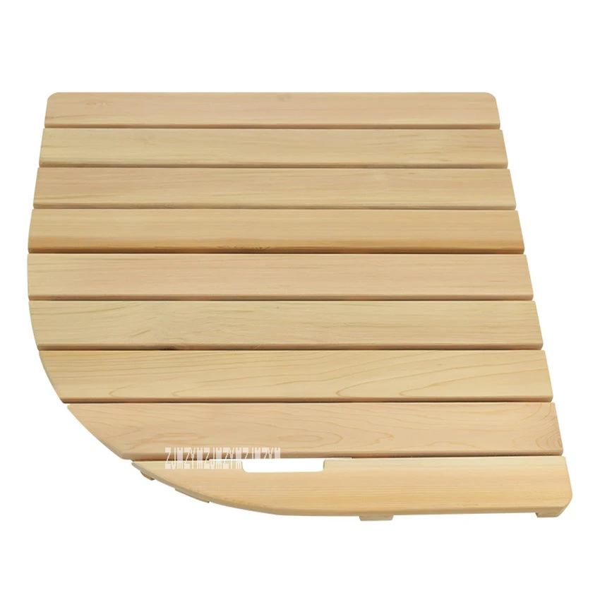 010 Non-Slip Mold Resistant Bamboo Floor Mat Bathroom Wood Stripe Floor Doormat Bath Solid Wood Shower Mat