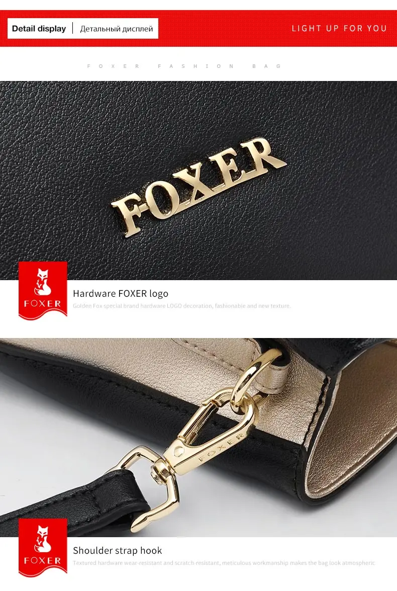 FOXER, Брендовые женские роскошные кожаные сумки на плечо, женские сумки, стильные сумки-мессенджеры, большая вместительность, женские шикарные сумки