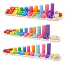 Children Wooden Montessori Toys Early Colorful Digital Counting Shape Matching Learning Puzzle Math Sensory Toys For Boys Girls Children Wooden Montessori Toys Early Colorful Digital Counting Shape Matching Learning Puzzle Math Sensory Toys For Boys Girls