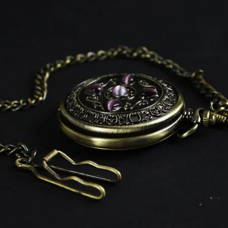 Бронзовый фиолетовый камень Механические карманные часы Сеть