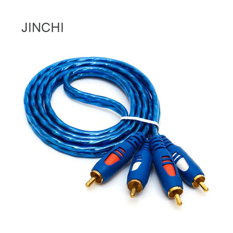 

JINCHI 24k Gold-plated 3.5mm 2rca Red And White Rca Turn TwoPoint Two Av Audio Cable 1.5 M 3 M 5 M
