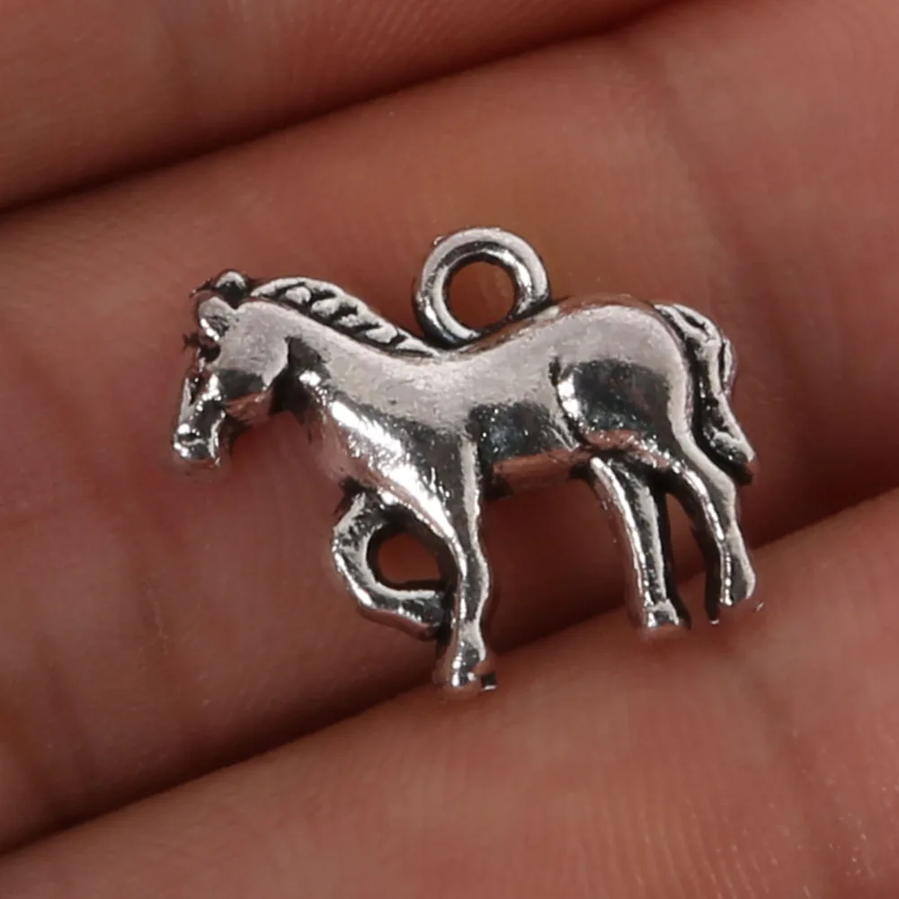 14x18mm Horse Charms Pendant Antique Plated Silver Jewelry Findings Fit