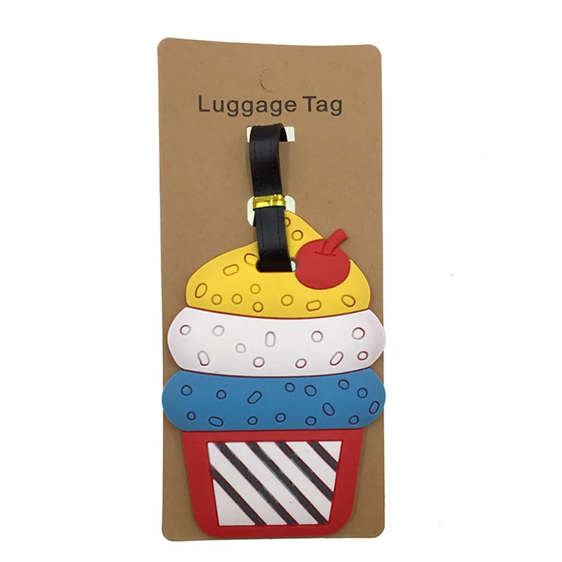 

Kawaii Portable Travel Accessories Cartoon Ice Cream Luggage Tags Silica Gel Suitcase ID Addres Holder Baggage Boarding Label