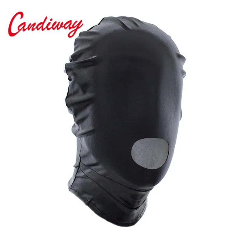 

Sexy PU Leather Latex Hood Mask Open Mouth Headpiece Fetish Seduce Erotic BDSM Women Men Adult Game Party Play