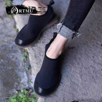 

Artmu Fashion Women Shoes Round Toe Shoes Handmade Genuine Leather Shoes Mesh Woman Flats Fashion Sneakers zapatos de mujer