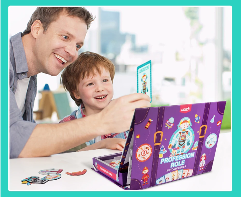 Magnetic 3D Puzzle Profession Role Jigsaw Toys Who Am I Game Puzzles Characters Learning Educational Toys for Kids Child Gift930_24