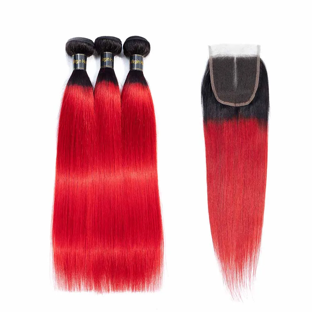 Ombre Bundles With Closure Dark Roots Ombre Red Human Hair Malaysian Straight Hair 3 Bundles QT Red Bundles With Closure Remy Ombre Bundles With Closure Dark Roots Ombre Red Human Hair Malaysian Straight Hair 3 Bundles QT Red Bundles With Closure Remy