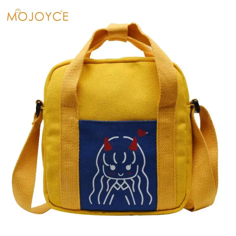 

Hot 2019 Brand New Ladies Girls Small Canvas Bag Fashion Print Shoulder Handbags Women Canvas Small Crossbody Top-handle Bag