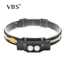 Headlamp Head Lamp 2000Lm Head Lamps For Hunting 10W LED Flashlight 2 Bulbs Head LED Flashlight CREE T6