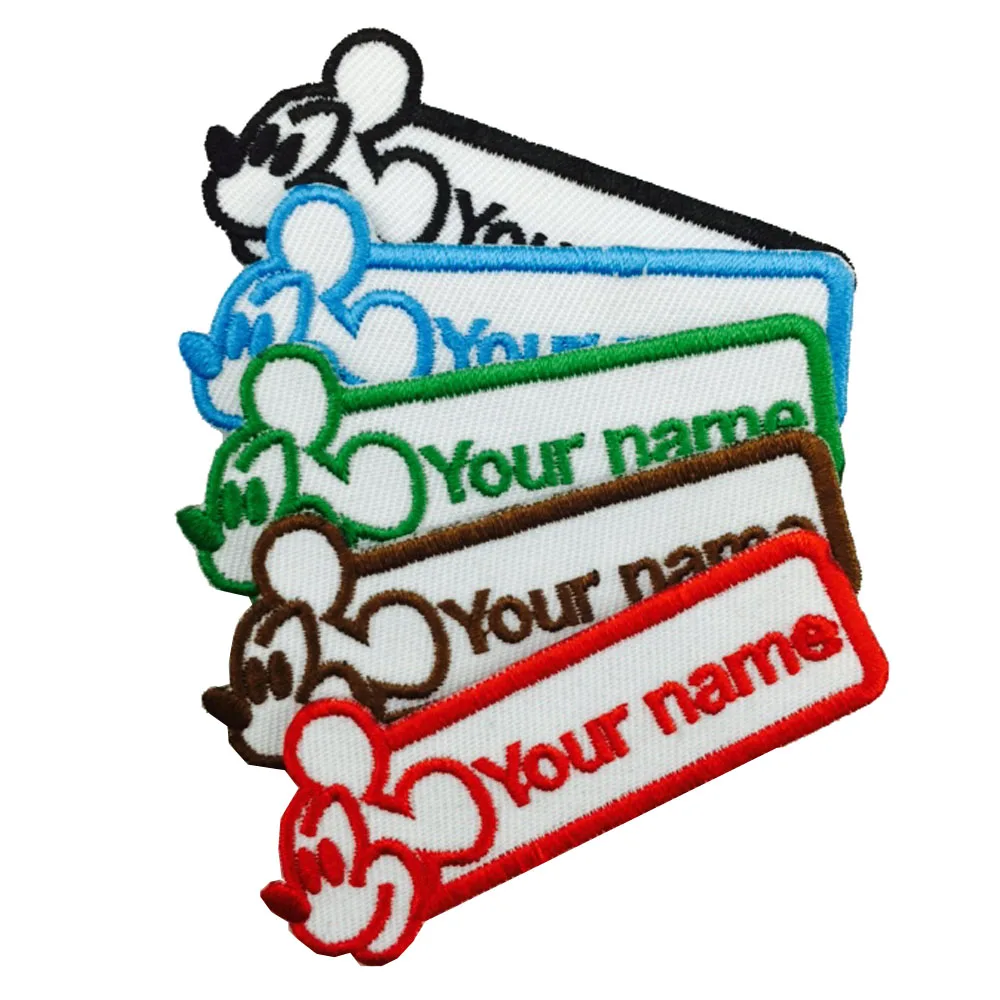 Пользовательские мыши Животные патч индивидуализировать Название Пункт милые патч вышивки многоцветный DIY ваши патчи