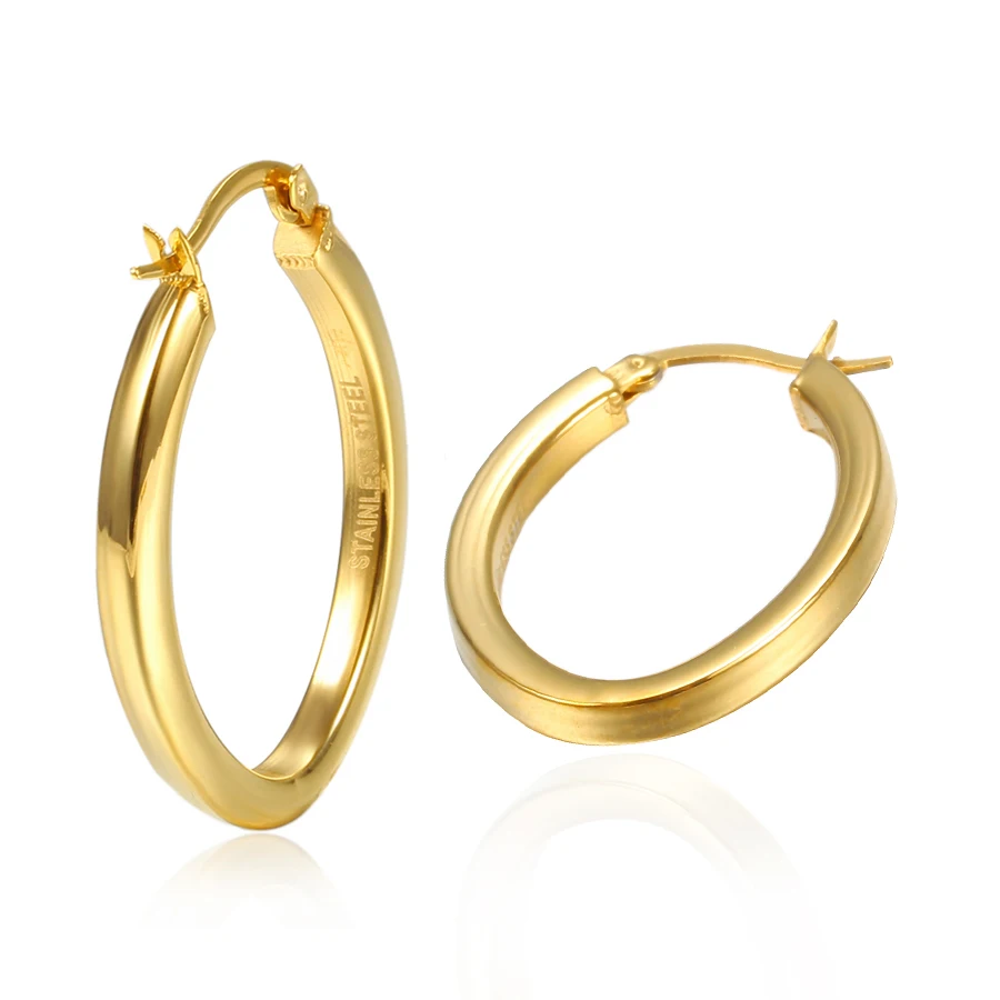 

3mm 4mm 5mm 6mm Line Stainless Steel Hollow Earring For Women Hoop Earring Jewelry