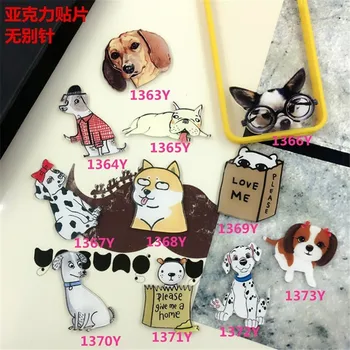 

Clothing badge Acrylic Badge HARAJUKU brooches dog Pin up Cute dog Wave point Broche Epaulette XZ26
