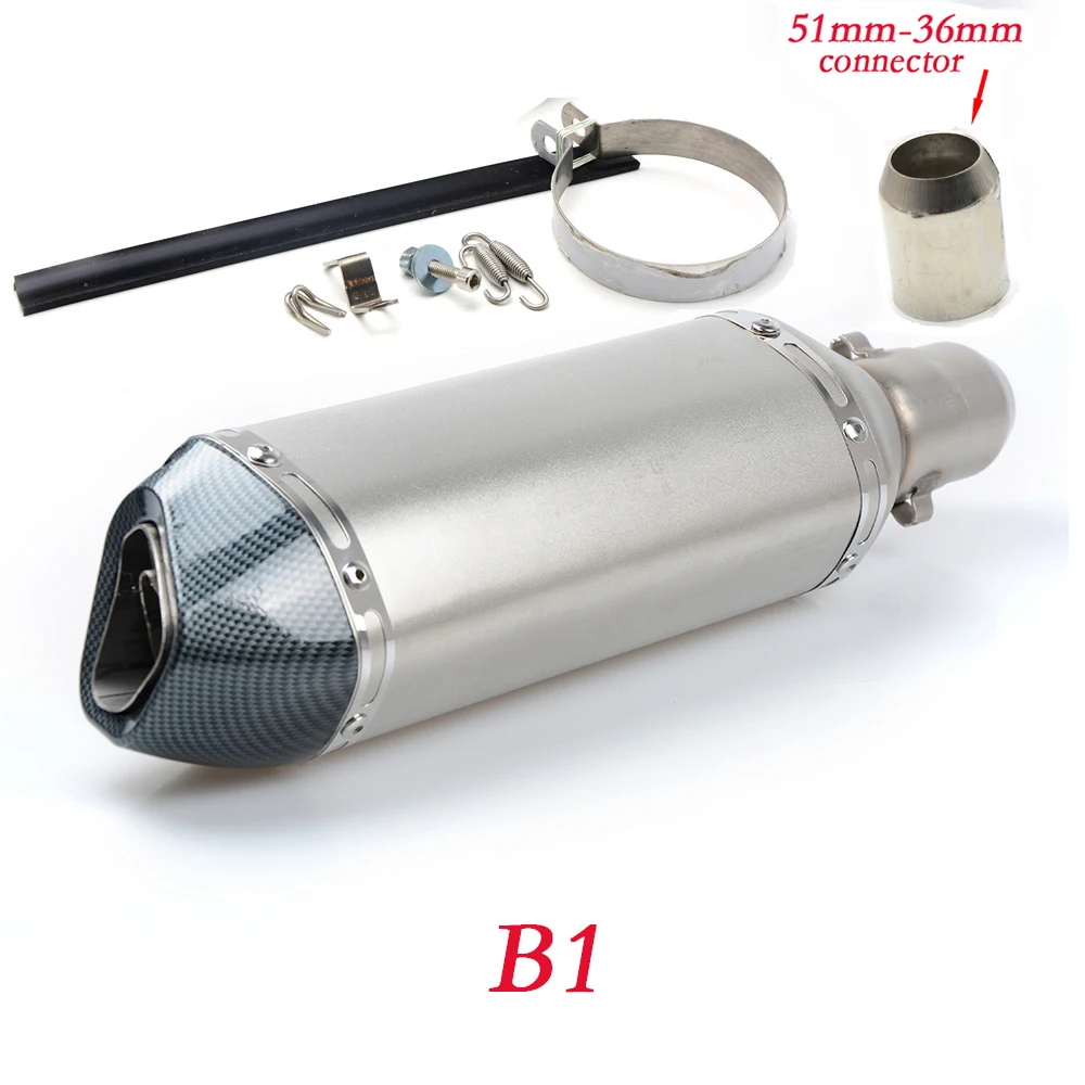 Motorcycle Inlet 51mm exhaust muffler pipe with /36mm connector For Honda VFR 750 800 1200 F VFR750 VFR800 VFR1200
