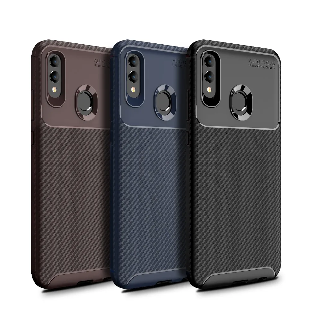

For Huawei P Smart 2019 Case Soft Silicone TPU Carbon Fiber Shockproof Back Cover Cases for Coque Huawei Honor 10 Lite fundas