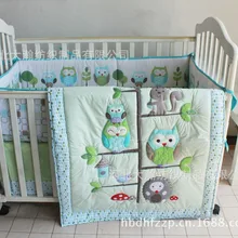 Акция! 7 шт. детские постельные принадлежности кроватка набор вышитые Стёганое Одеяло Бампер Простыни Пыль Рябить(бампер+ одеяло+ покрывало+ кровать юбка