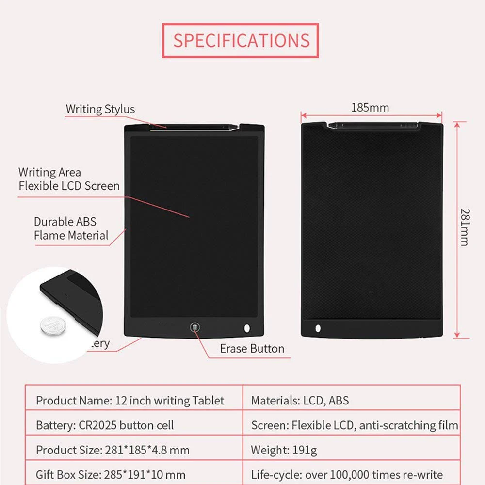 Portable Writing Board 12 Inch LCD Digital Drawing Handwriting Pads Gift ABS Electronic Tablet Board For 1 Portable Writing Board 12 Inch LCD Digital Drawing Handwriting Pads Gift ABS Electronic Tablet Board For 5