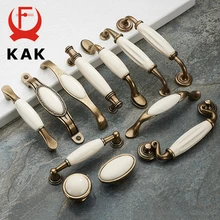 KAK Antique Bronze Ceramic White Cabinet Handles Zinc Alloy Drawer knobs Wardrobe Door Handle Simple European Furniture Hardware KAK Antique Bronze Ceramic White Cabinet Handles Zinc Alloy Drawer knobs Wardrobe Door Handle Simple European Furniture Hardware