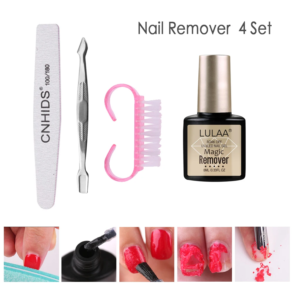 

LULAA 4/7 Pcs Set Magic Gel Nail Polish Remover Cleaner Nail UV Gel Degreaser Liquid Remove Sticky Layer Manicure Tools