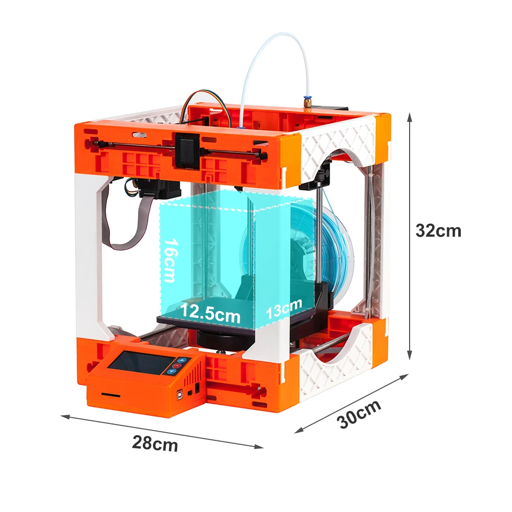 Мини настольный 3D-принтер Weedo F100 с ЖК-дисплеем 12864, самостоятельная сборка, 3d принтер для любителей, студентов, детей