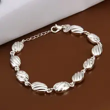 Fina del verano del estilo de plata chapada pulsera 925-sterling-silver joyería pulseras de cadena de diamante para mujeres hombres SB330