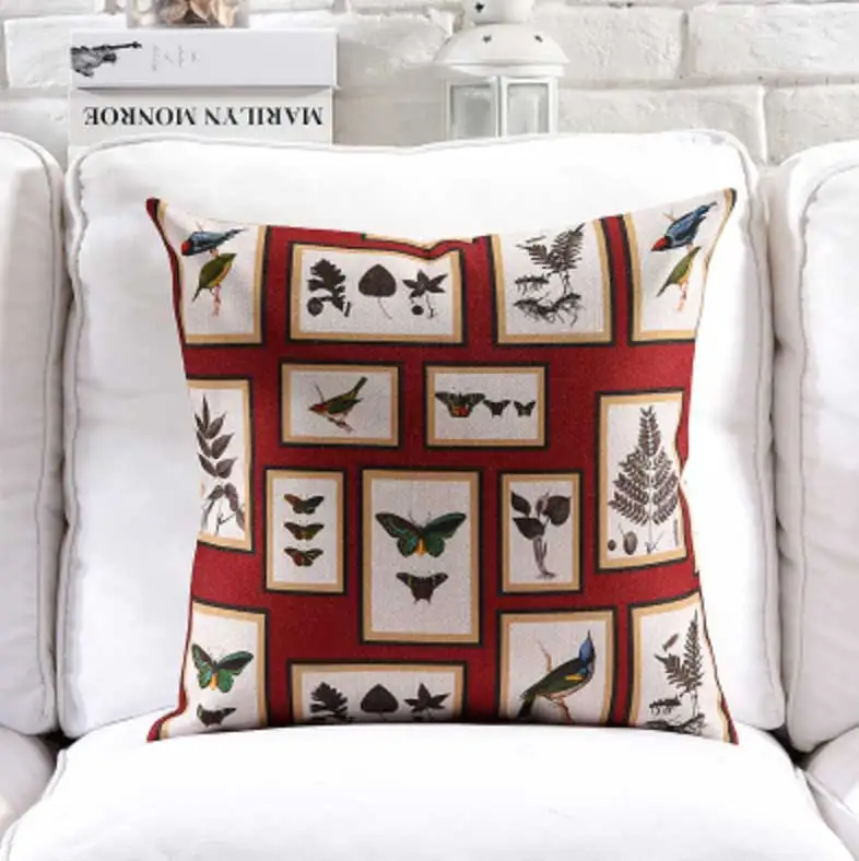 Бабочка лист птица квадратная Подушка/almofadas случае 45 53 взрослые подросток ребенок, завод Чехлы домашнего декора - Цвет: square  02