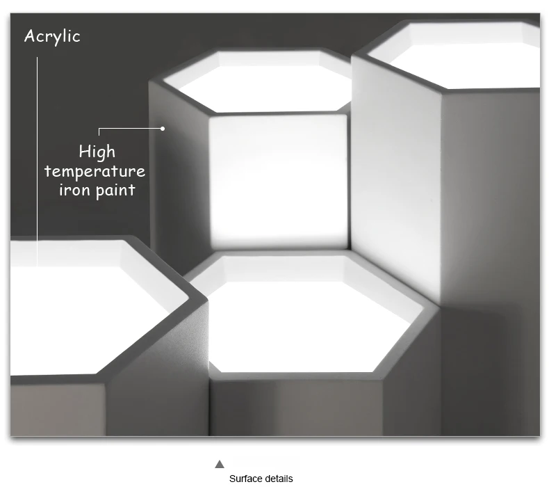 Современный минималистичный DIY комбинированный шестигранный дизайнерский потолочный светильник матовый Железный светодиодный светильник для гостиной акриловый декоративный светильник
