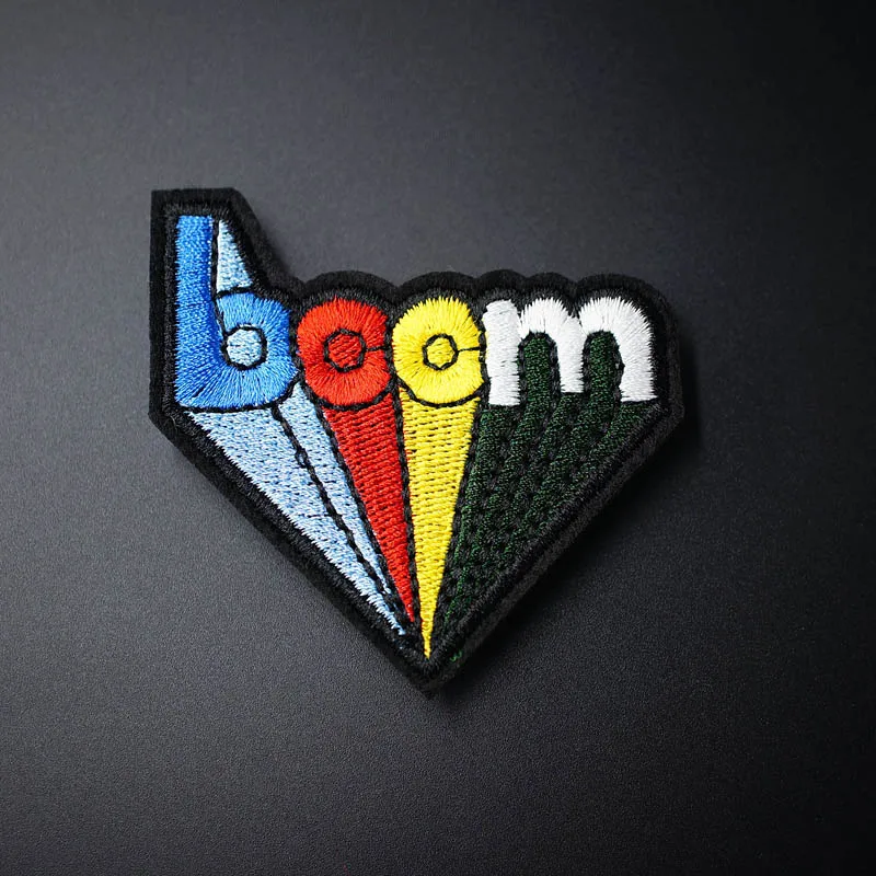 

boom Size:6.7x7.0cm Mend Patch Badges Embroidered Applique Sewing Clothes Stickers Garment Apparel Accessories Patches Badge