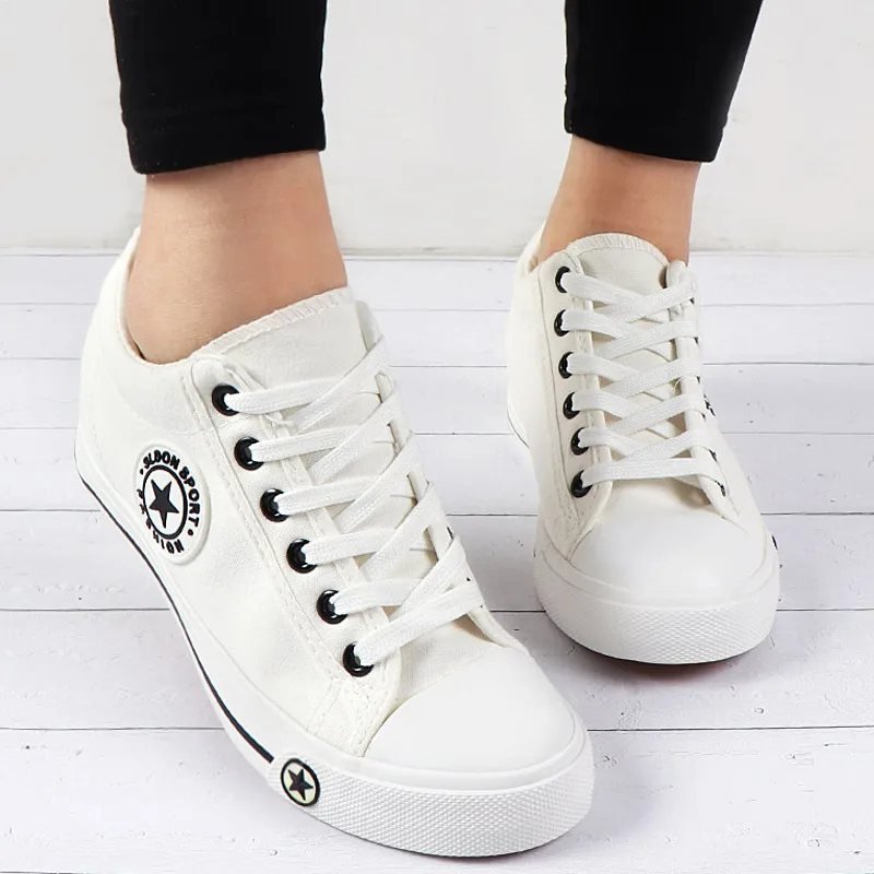 الصيف رياضية أسافين حذاء قماش النساء حذاء كاجوال الإناث لطيف الأبيض سلة نجوم Zapatos موهير المدربين 5 سنتيمتر ارتفاع تنيس الصيف رياضية أسافين حذاء قماش النساء حذاء كاجوال الإناث لطيف الأبيض سلة نجوم Zapatos موهير المدربين 5 سنتيمتر ارتفاع تنيس