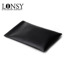 LONSY 10 шт./лот модный бренд PU Glassses Чехол Мягкий Чехол для очков Солнцезащитные очки Чехол черный цвет аксессуары можно настроить логотип