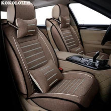 Высококачественные льняные чехлы для сидений автомобиля, подходят для volkswagen vw passat b5 b6 polo golf tiguan 5 6 7 jetta touran touareg, Стильные наклейки