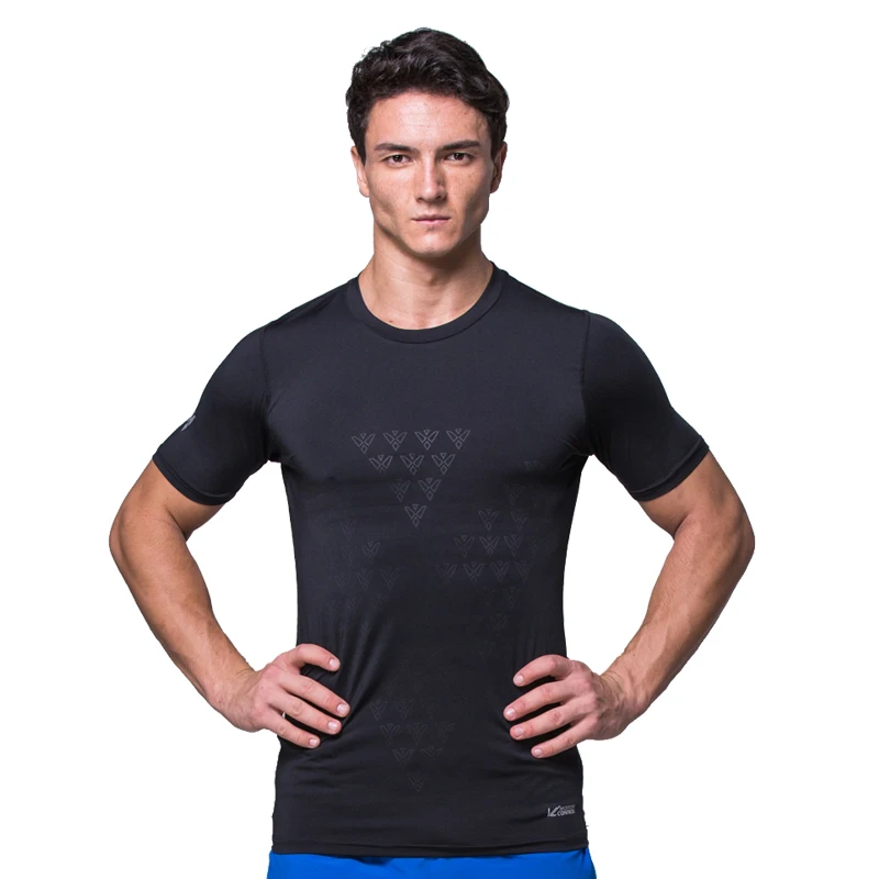 VICLEO мужской, футбол тренировочные колготки рубашка дышащий полиэстер эластичная футболка удобные футбольные майки спортивная рубашка 16Z04002 - Цвет: Черный