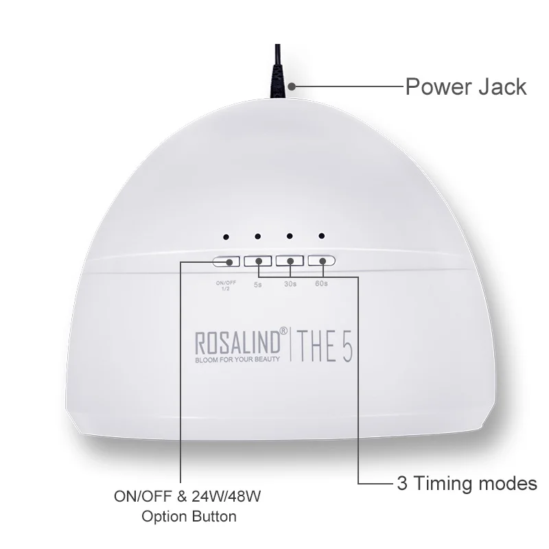ROSALIND УФ-лампа для маникюра гелевая лампа для полировки ногтей светодиодный светильник инструменты Сушилка для ногтей 24 Вт/48 Вт Маникюр Полупостоянный гель