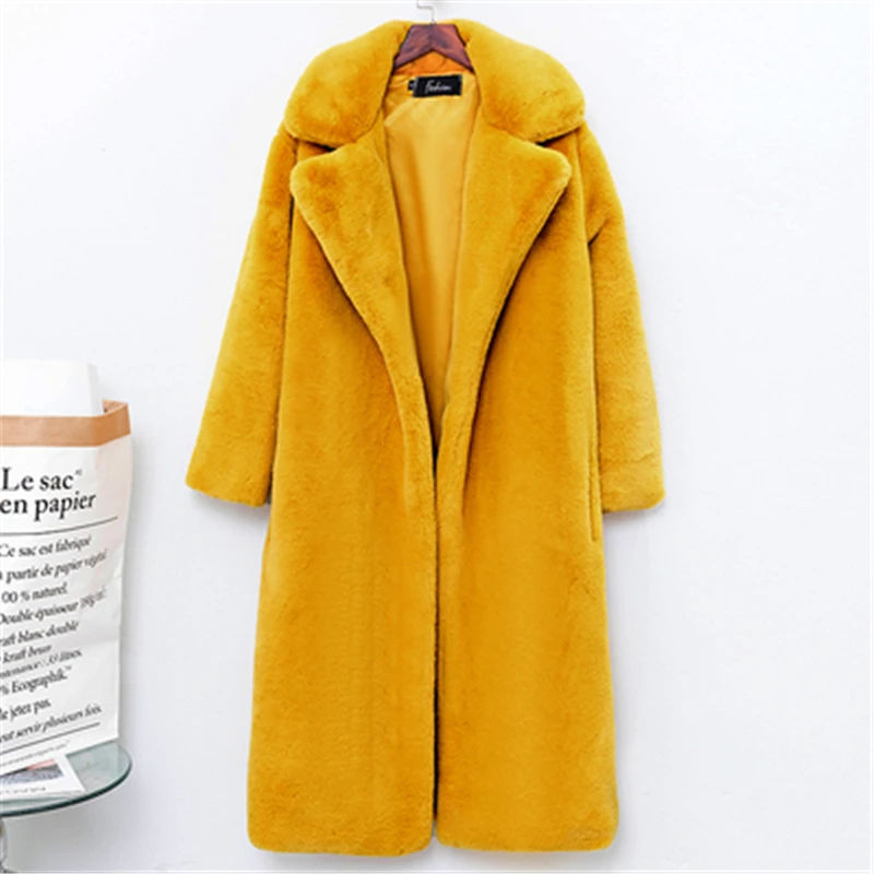 Fourrure pale Red Lâche Chaud Manteau Gray Épais Longue De Mode yellow Section La Femelle En 2018 watermelon Automne Nouvelle Hiver Apricot Velours brown Et H0171 gray Imitation Pinkish Dans nafPwg