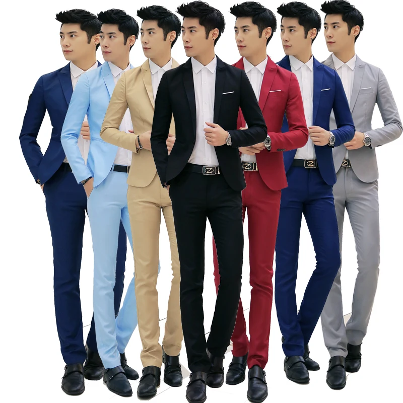 

Business Casual Suit (shirt + Pants + Jacket) 3 Sets of Men's Solid Color Slim Suit Men's Fashion Youth Simple Suit 3 Piece Set