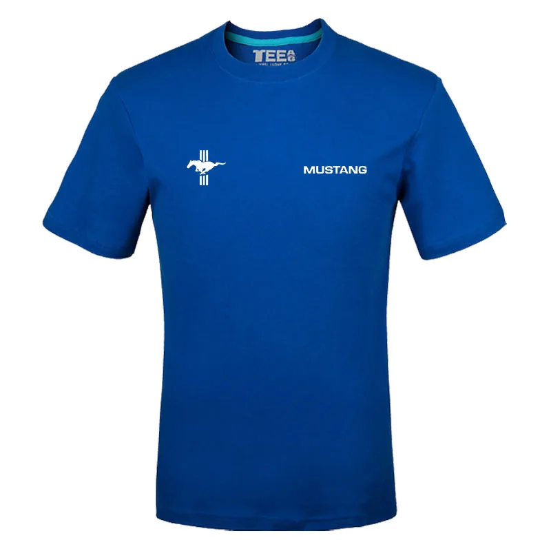 

Summer Cotton T-Shirts Mustang logo T Shirts Short Sleeve Slim Fit Fashion Tops & Tees Male Clothing