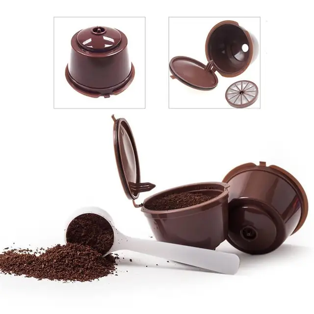 Cheap Creative Reusable Refillable Coffee Capsule Cup Coffee Filter Kitchen Gadgets Tools Cup-shaped Coffee Capsul