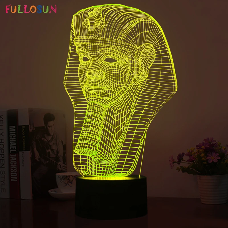 Таинственный 3D Фараона Форма LED Настольная лампа LED 3D USB Мощность ночник, как Спальня Аксессуары