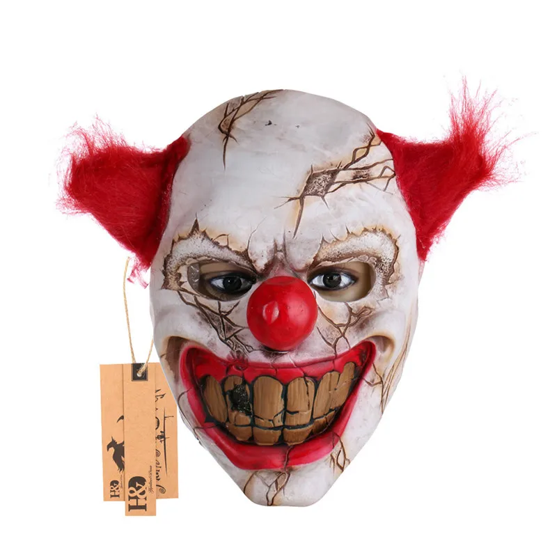 H& D Хэллоуин латекс ужас Клоун Маска с волосами для взрослых, страшный костюм для Хэллоуина вечерние реквизит маски(33 вида клоуна - Цвет: M1610327
