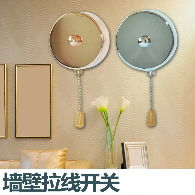 

3A 250V vintage zipper pull rope wall switch with 5cm beaded rope for ceiling light wall light beside lamp lighting accessories
