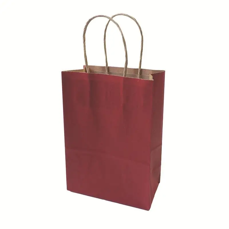 40 шт модный Подарочный пакет из крафт-бумаги с ручкой/сумки для покупок/Рождественский коричневый упаковочный пакет/Отличное качество 21X15X8cm
